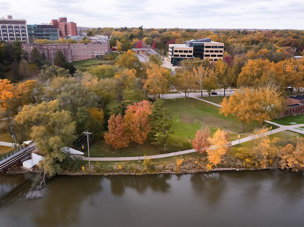 Hubbard Park and Iowa River Drone Fall 2021